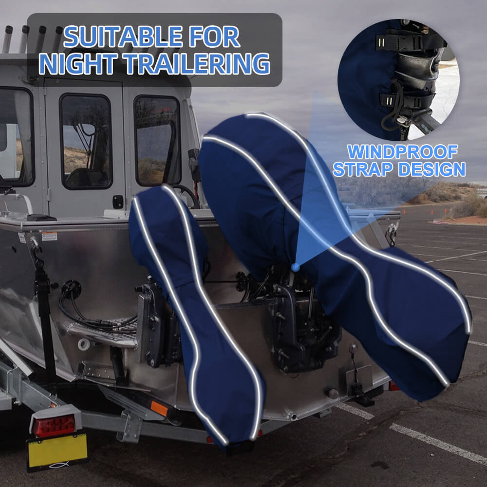 Outboard Motor Cover with Reflective Strip - zenicham