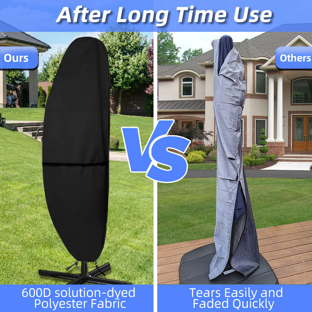 are patio umbrellas cover waterproof Patio Umbrella Parasol Cover - 600D Waterproof Umbrella Cover, Cantilever Offset Umbrella Cover with Sturdy Zipper, Anti-UV Outdoor Umbrella Cover