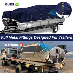 Pontoon Boat Cover-full metal fittings designed for trailers