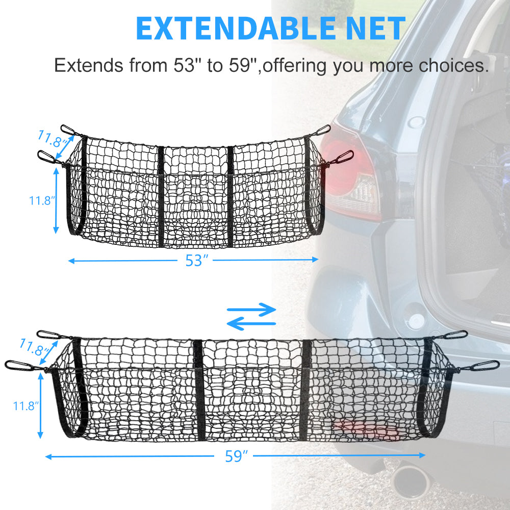 Zenicham Removable Pocket Universal Elastic Mesh Net Trunk Bag