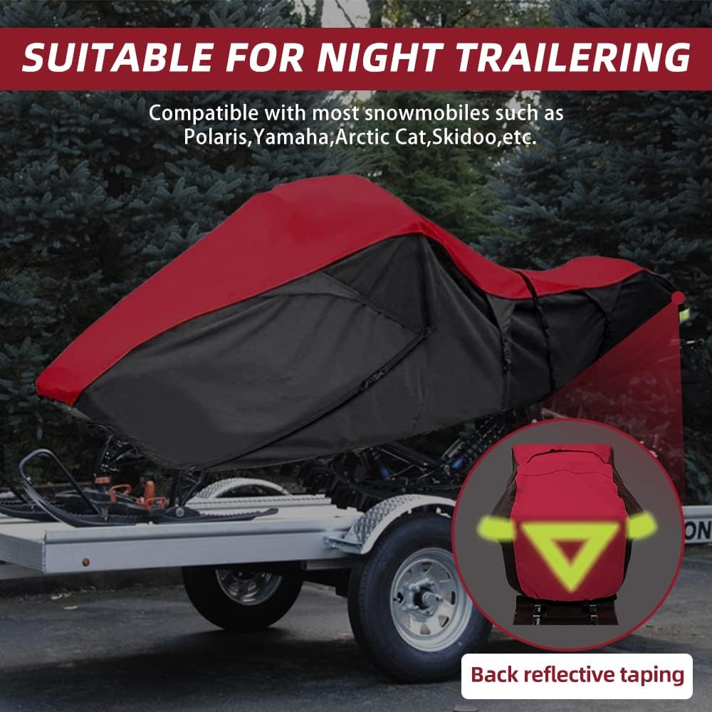 Zenicham Upgraded Tear and Fade Resistant Trailerable Snowmobile Cover