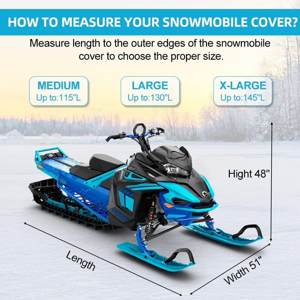 Zenicham Upgraded Tear and Fade Resistant Trailerable Snowmobile Cover