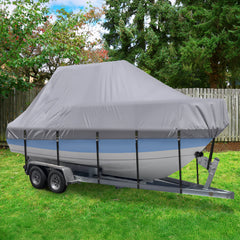 Boat Cover Waterproof 900D Marine Grade, Center Console Boat Covers with Heavy Duty Buckle, T Top Boat Cover UV Resistant with Storage Bag
